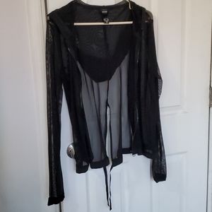 Sheer, mesh hoodie